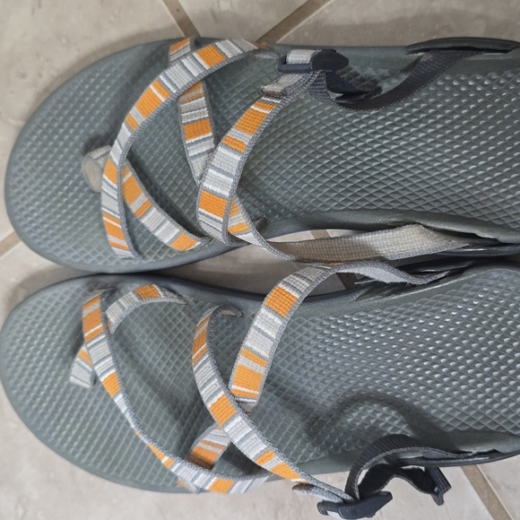 EUC orange, gray, and white Chaco's - Picture 4 of 4